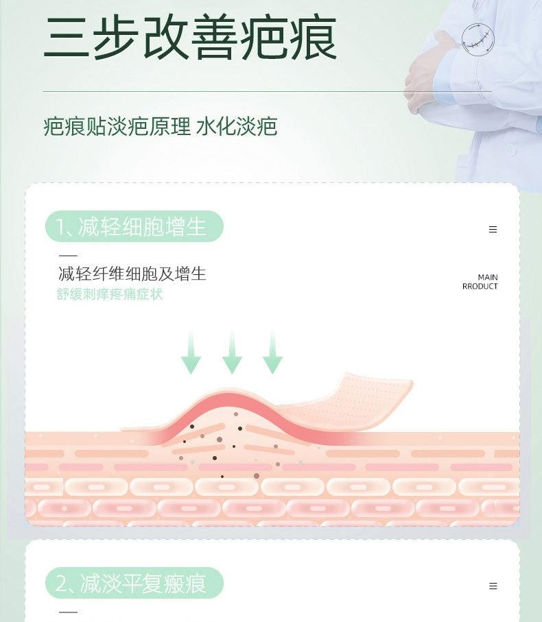 【中国直邮】 舒奈美 疤痕贴抑制疤痕增生贴疤刨腹疤痕隐形贴卷硅凝胶疤痕修复贴 (卷装)