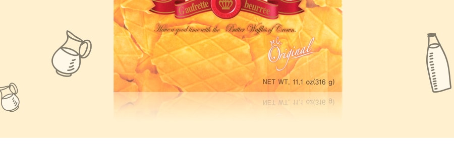 Crown Gaufrette beurree European Luxury Waffles Butter Cookie; Product of  Korea