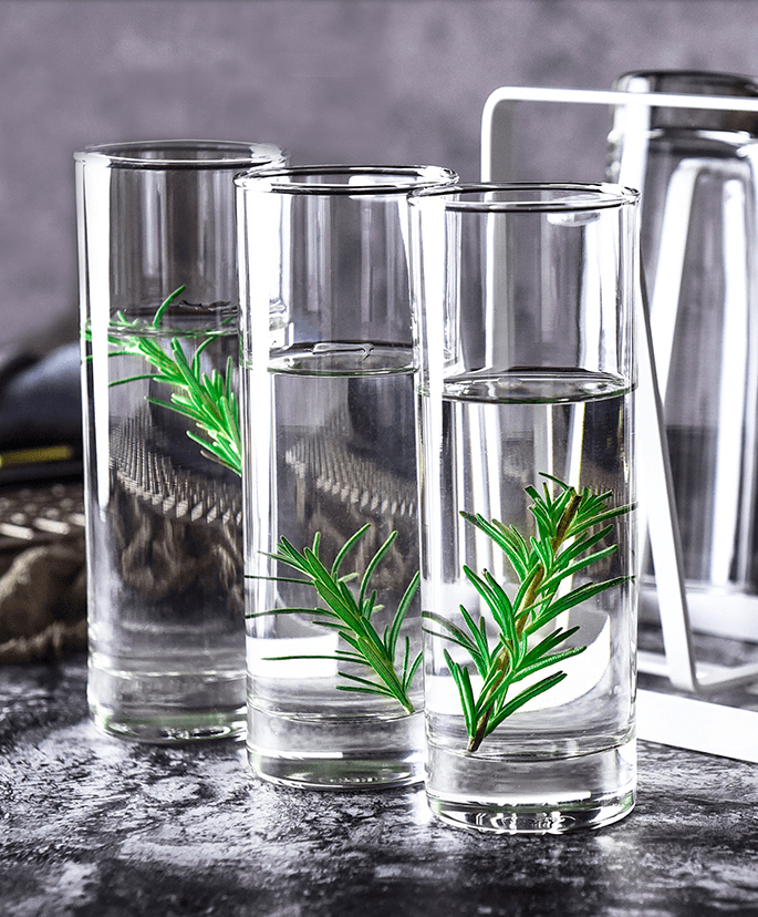 2019 Simple solid color glass drinking glass living room home 390ML # 6pcs