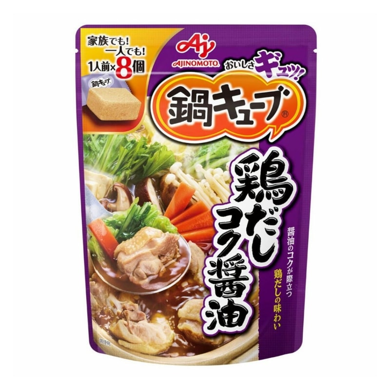 【日本直邮】日本味之素 AJINOMOTO 高汤锅底 调味料 浓厚鸡汤酱油 一人份 汤类调味块 8个/袋