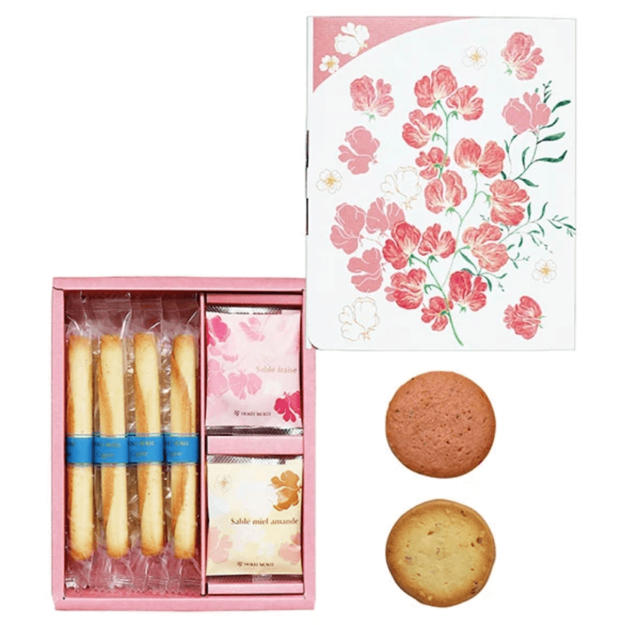 【日本直邮】Yokumoku春季限定樱花礼盒 手工黄油蛋卷曲奇饼干送礼必备 18枚入