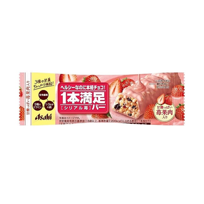 【日本直郵】ASAHI朝日 1本滿足 蛋白高纖代餐能量棒 草莓巧克力口味