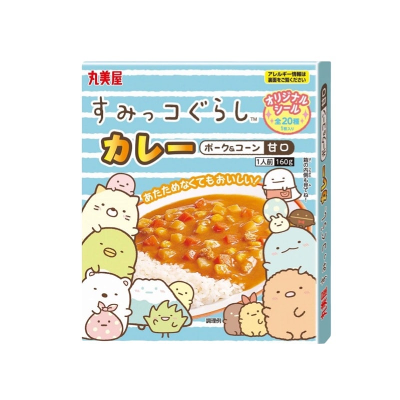 【日本直邮】日本 丸美屋 咖喱酱 卡通角落玩偶 即食甘口咖喱儿童蔬菜拌饭酱1人份 160g(包装随机发货)