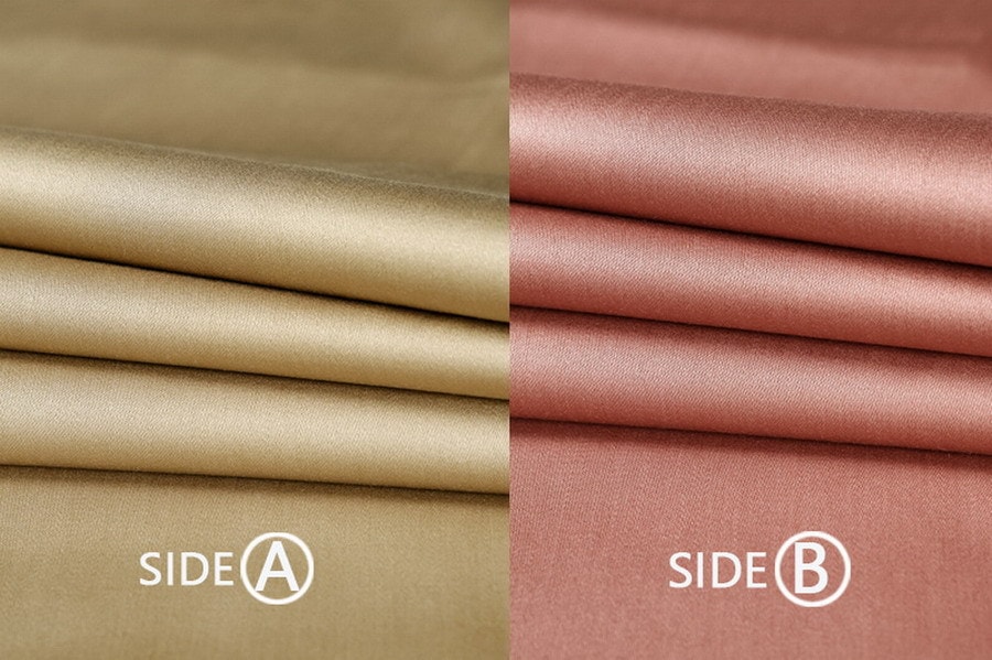 J.F.AMIEE 纯棉埃及棉800根高档长绒棉 正反两色被套三件套 被套枕套 玫瑰红/卡其 Queen/King