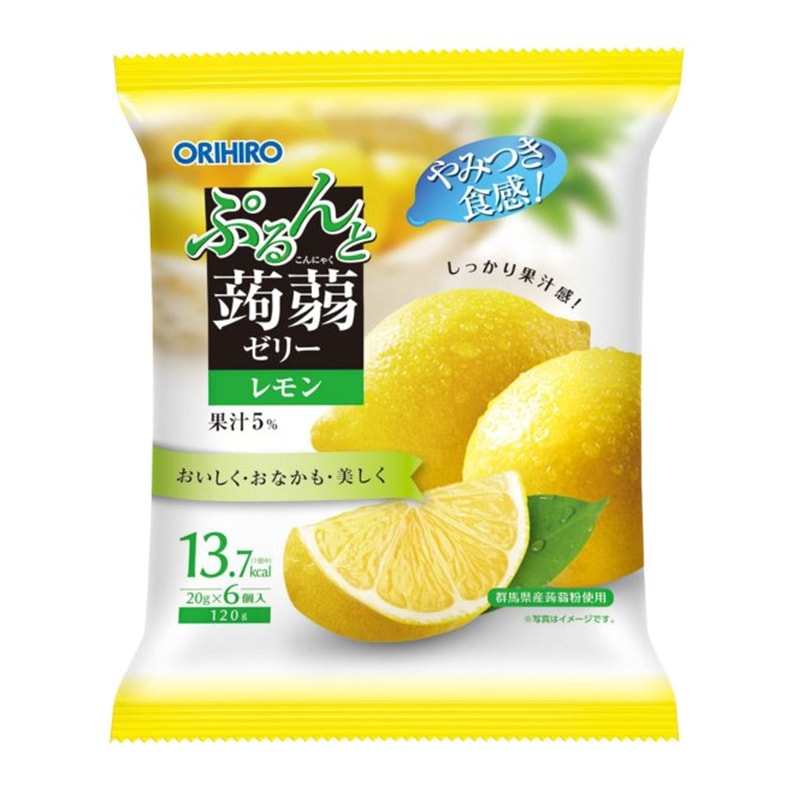 【日本直邮】DHL直邮3-5天到 日本ORIHIRO 低卡蒟蒻果冻 柠檬味 6枚装