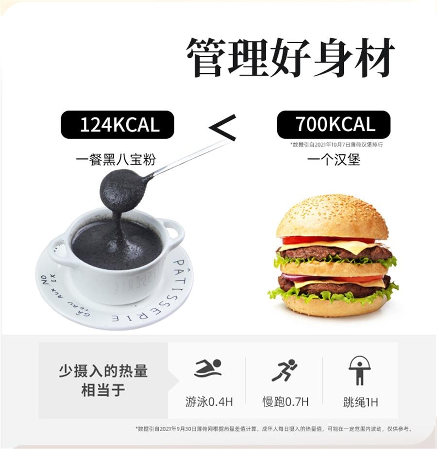 【中国直邮】 谷初源 熟黑芝麻核桃桑葚粉糊现磨五黑米黑豆无蔗糖  600g/罐