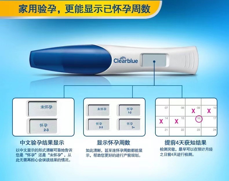 【中國直郵】可麗藍 電子驗孕棒 驗孕試紙筆型1支裝