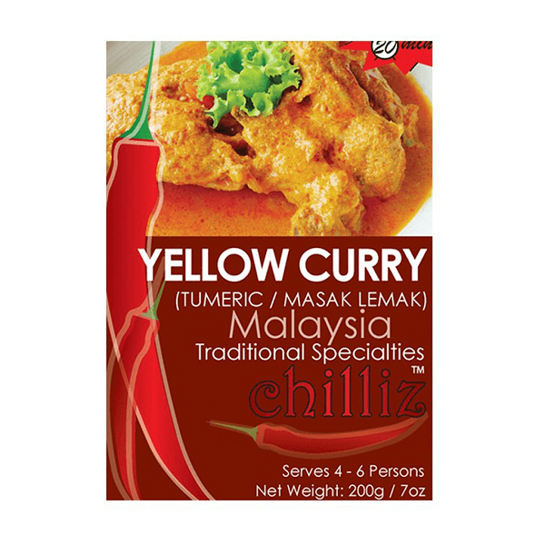 【马来西亚直邮】马来西亚 CHILLIZ 黄咖喱酱包 200g