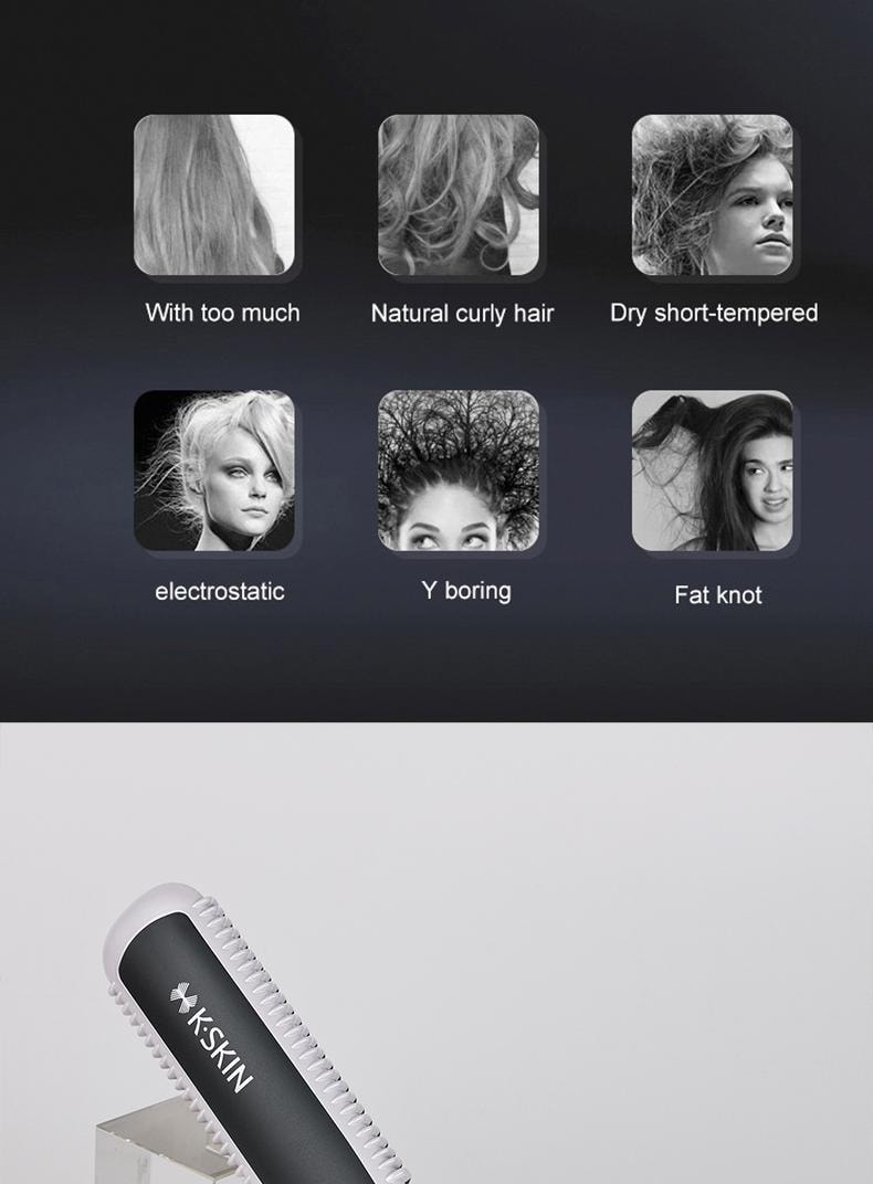 金米 直髮梳 捲髮棒 兩用電梳子 夾板防燙 直髮夾 KD388A 1台