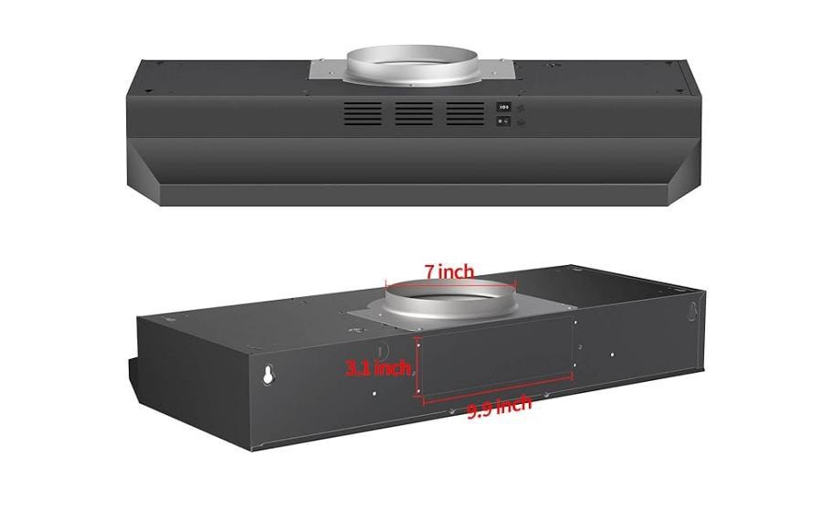 美国 SNDOAS 30英寸橱柜下抽油烟机带LED灯和2档排气扇 黑色