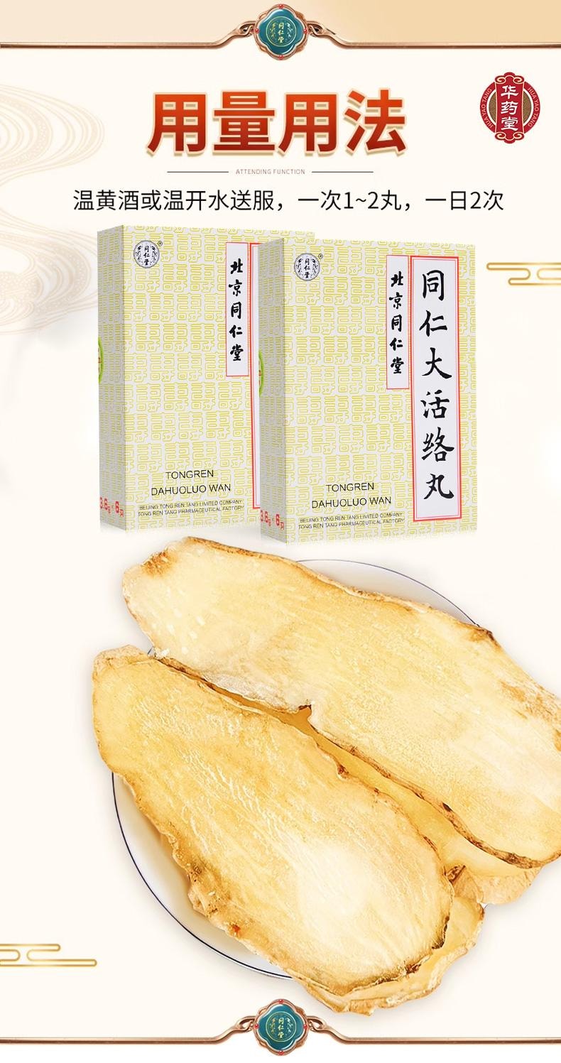  北京同仁堂 同仁大活絡丸 3.6g*6pill