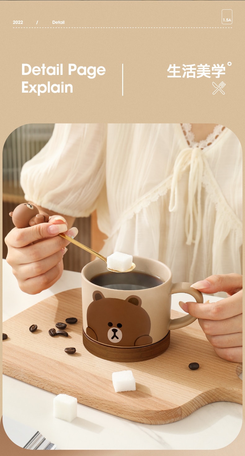 LINE FRIENDS  马克杯陶瓷喝水杯大容量高颜值办公室家用情侣咖啡杯  SALLY款