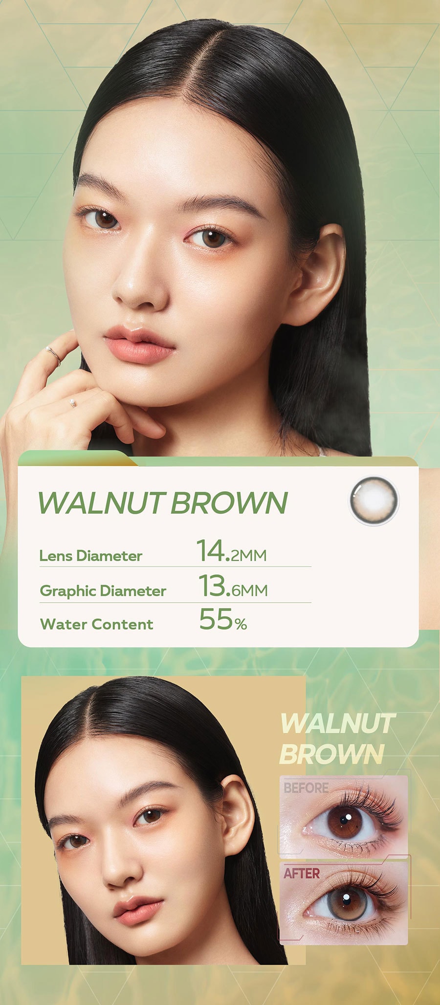 CoFANCY Highlight Moment Collection Daily Colored Contacts (10pcs/box)Walnut Brown 0