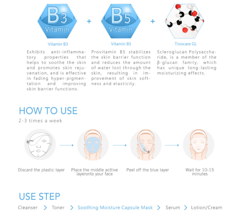 【UGLEE】Soothing Moisture Capsule Mask With Vitamin B 1pc Ship from USA