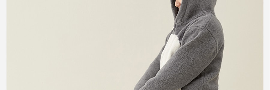BANANAIN蕉内  520C 半边绒儿童睡衣套装家居服 睡衣睡裤两件套 碳灰色企鹅 130cm