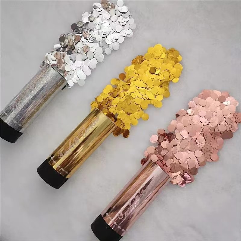 【中國直郵】FOXTAIL 婚禮手推小禮砲 生日派對噴花筒氛圍手持 六個裝-金色 1件|*預計到達時間3-4週