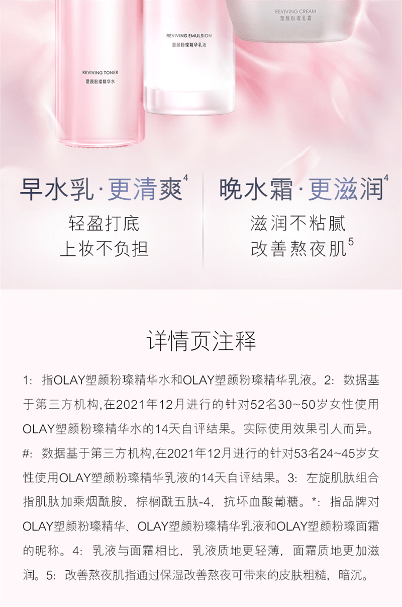 【中国直邮】美国 OLAY 玉兰油塑颜粉璨水乳化妆品护肤品烟酰胺套装 桃花水150ml+桃花乳100ml