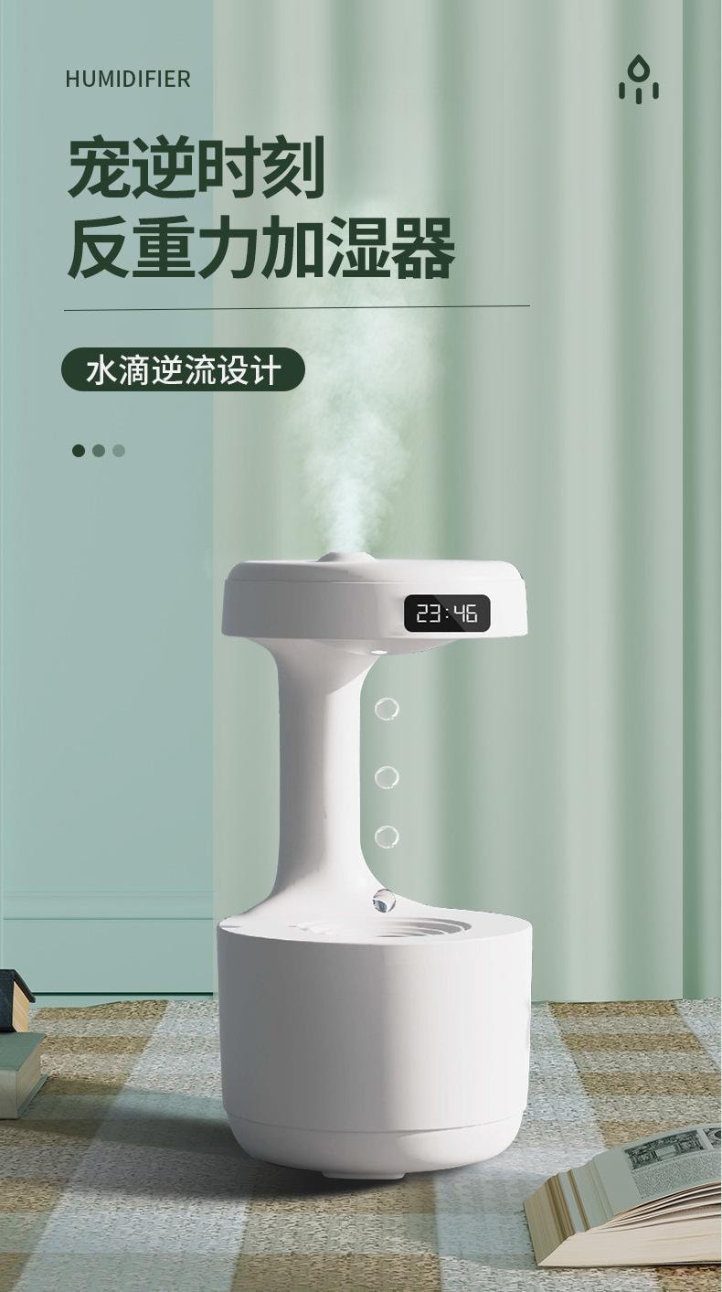 【中国直邮】USB水滴倒流加湿器 LZ599 白色