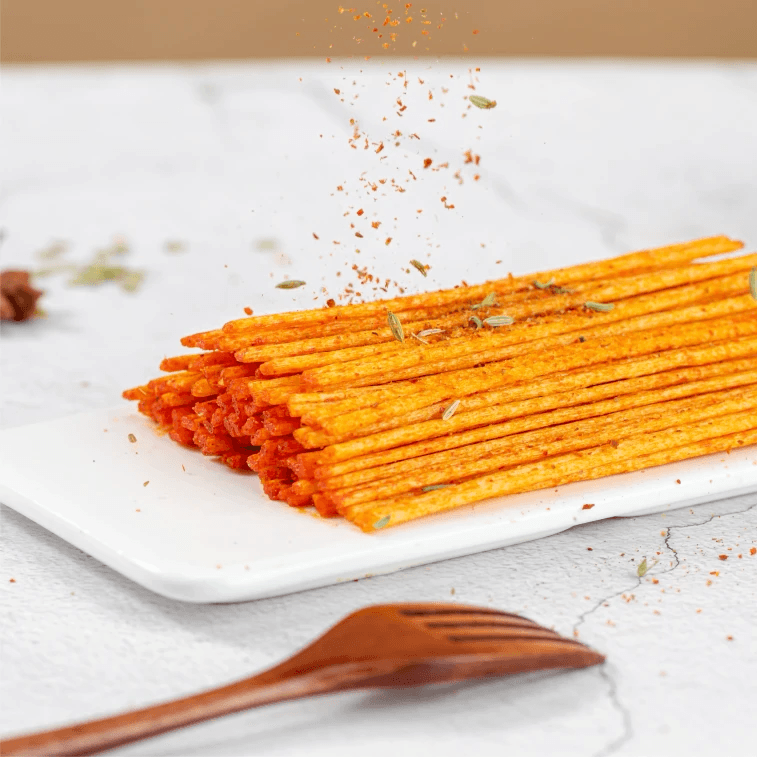 【中国直邮】 李星星 棒棒牛辣条  大辣棒面筋8090后怀旧儿时经典小辣棒小包素零食 18g*10包