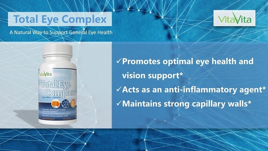 VITA VITA Total Eye Complex with Lutein Bilberry & Zeaxanthin (120 Capsules)