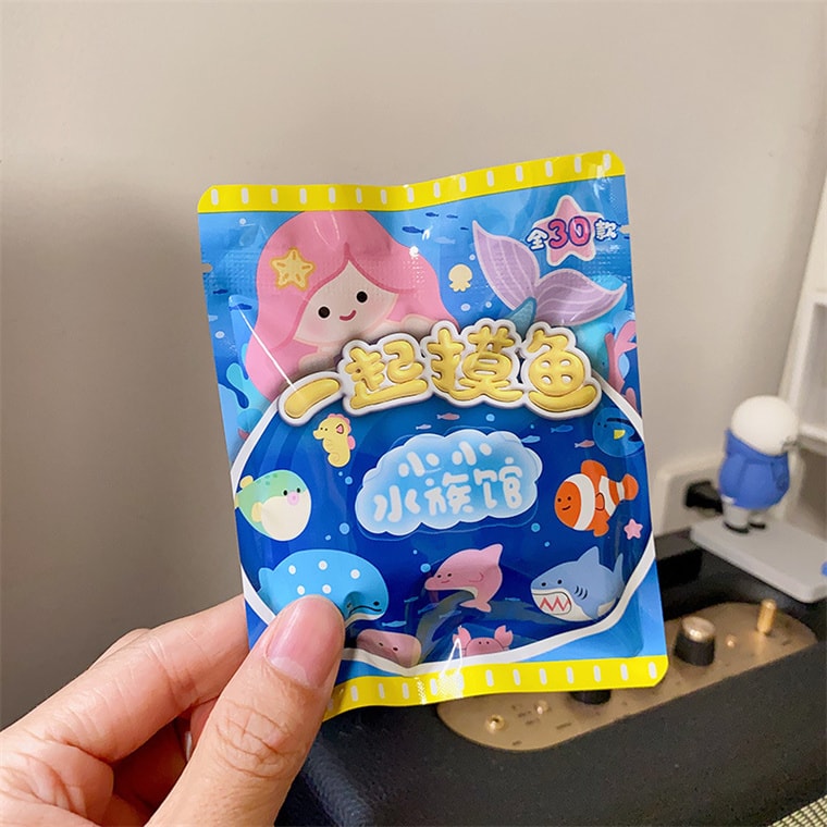 【中国直邮】 FOXTAIL 小小水族馆冰箱贴盲袋 海洋动物 毛绒摆件 可爱洞洞板装饰磁力贴 随机1袋*|