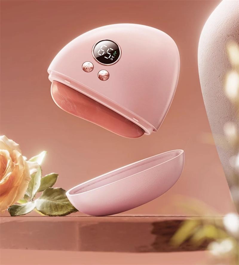 【中国直邮】 慕诗爱 砭石刮痧板面部电动刮痧仪全身通用刮脸部提拉加热 粉色 泗滨黑砭款  1个