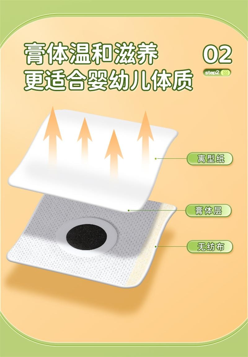 北京同仁堂 婴儿小儿胀气贴新生防胀气肠绞痛二月闹排气宝宝保健贴足贴 8贴/盒
