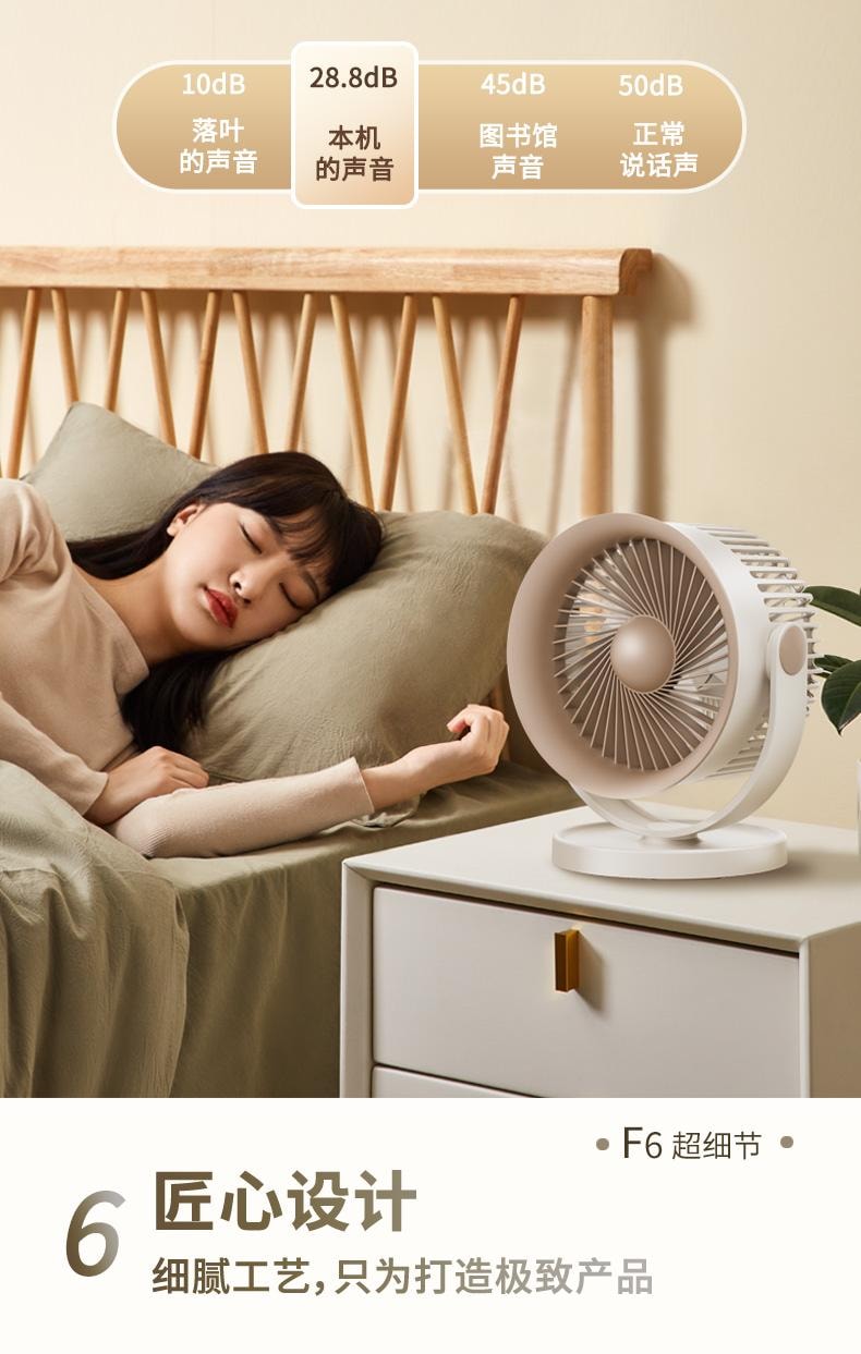 【一扇两用】ZAIWAN 在玩 桌面壁挂二合一双螺旋聚流风道超静音小型usb充电小风扇  皓月白(1件)