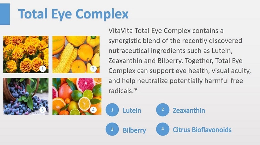 VITA VITA Total Eye Complex with Lutein Bilberry & Zeaxanthin (120 Capsules)
