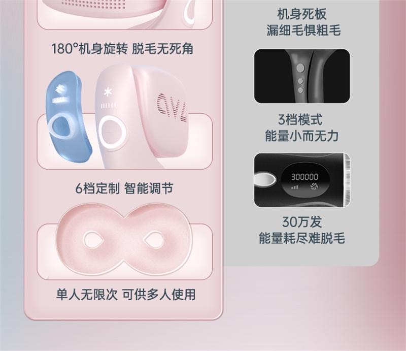 【中國直郵】 ovl 冰點除毛儀家用永久女私密腋下全身醫用雷射剃毛器 微光綠-3倍冰點pro 1個裝