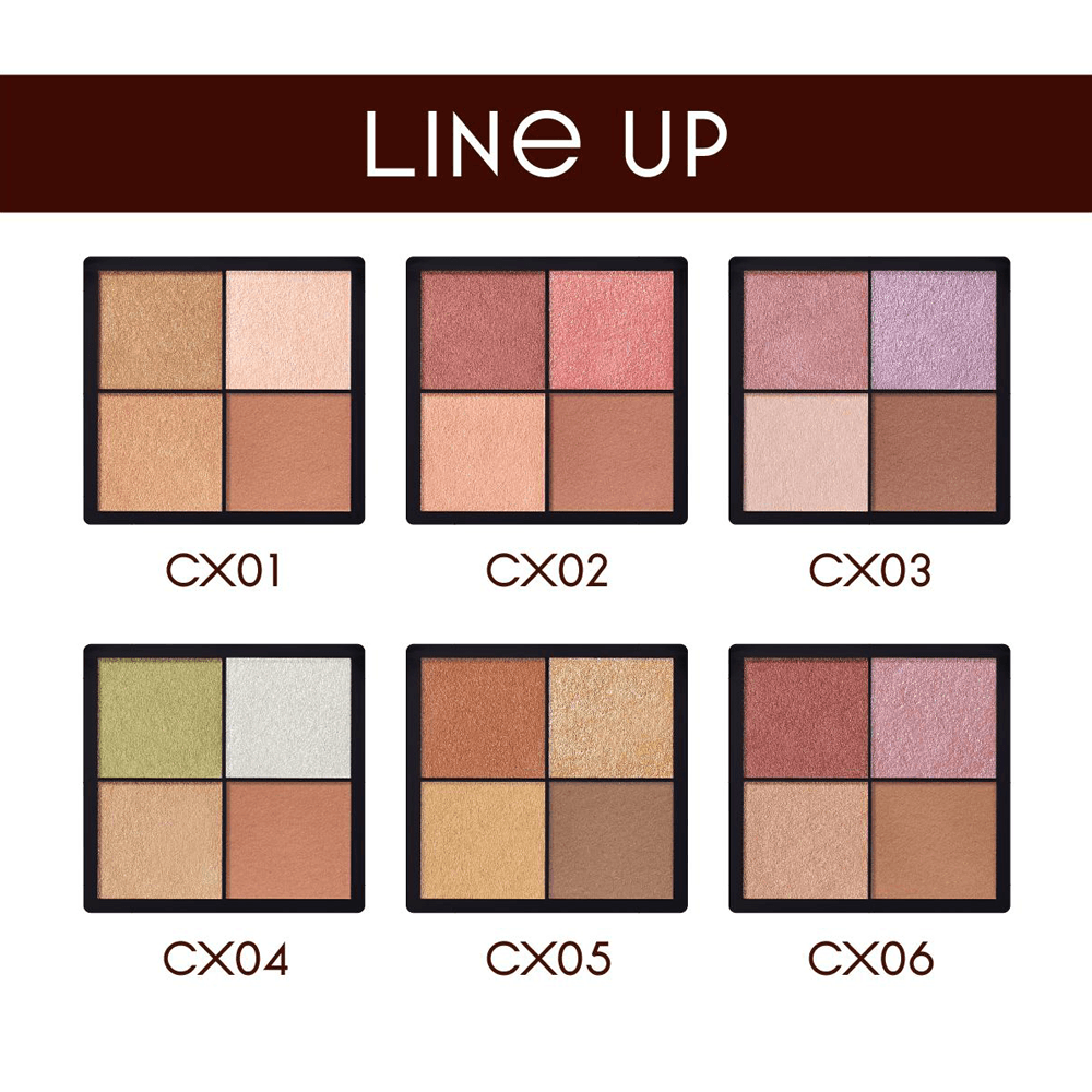 EXCEL||真我霓裳四色眼影||#CX02 粉紅華夫 3.5g