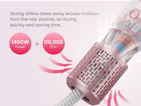ANLAN ヘアドライヤー ピンク 速乾機能付き 79f511b0-ab6e-4aa0-8c2d-