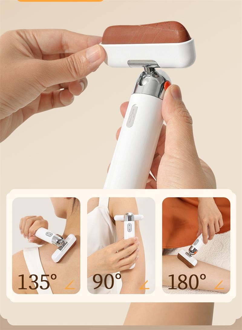 【中国直邮】 hka 砭石经络推刮痧刮刷脸腋下颈腿部眼部淋巴疏通板 酒红色 1个