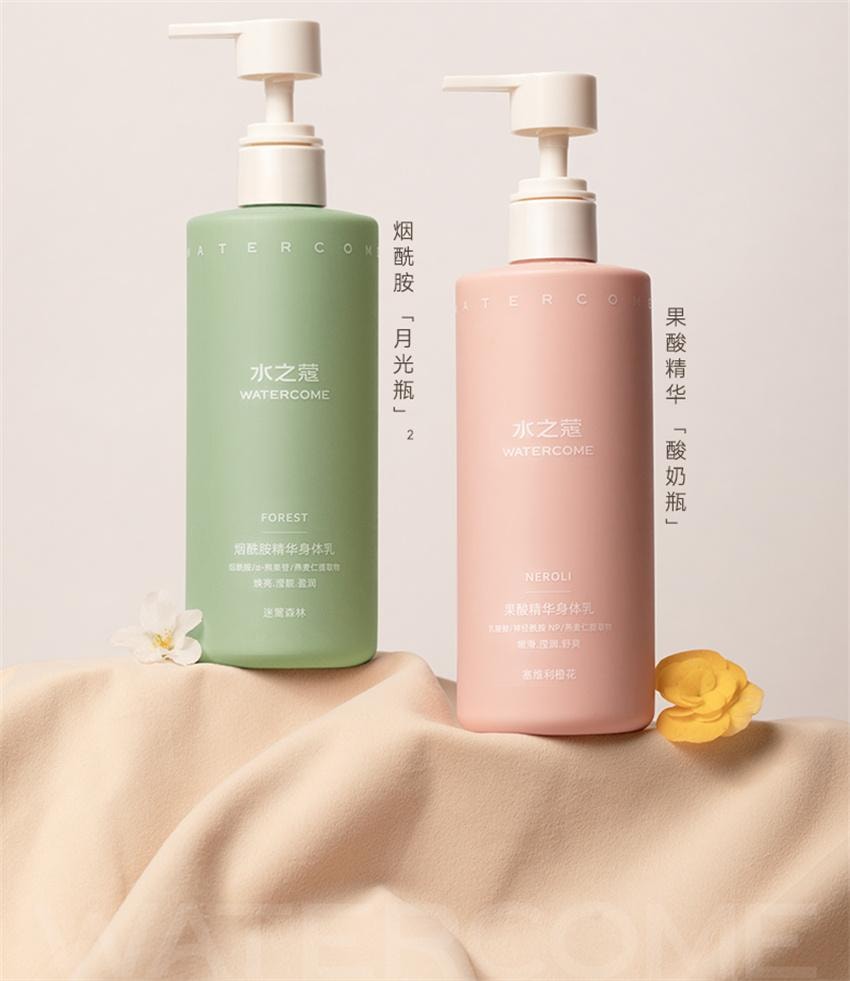 【中國直郵】 水之蔻 精粹倍潤身體精華乳 補水煥靚菸鹼醯胺保濕滋潤 粗糙肌摯愛 果酸優格瓶300g/瓶【王俊凱-明星代言】