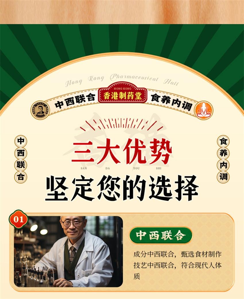 【中国直邮】 香港制药堂 薏仁茯苓雪莲轻湿膏 食养内调 调理脾胃舌苔厚 补中益气 健脾祛湿 200g/盒