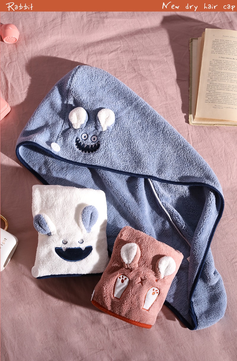 cartoon hair drying cap blue