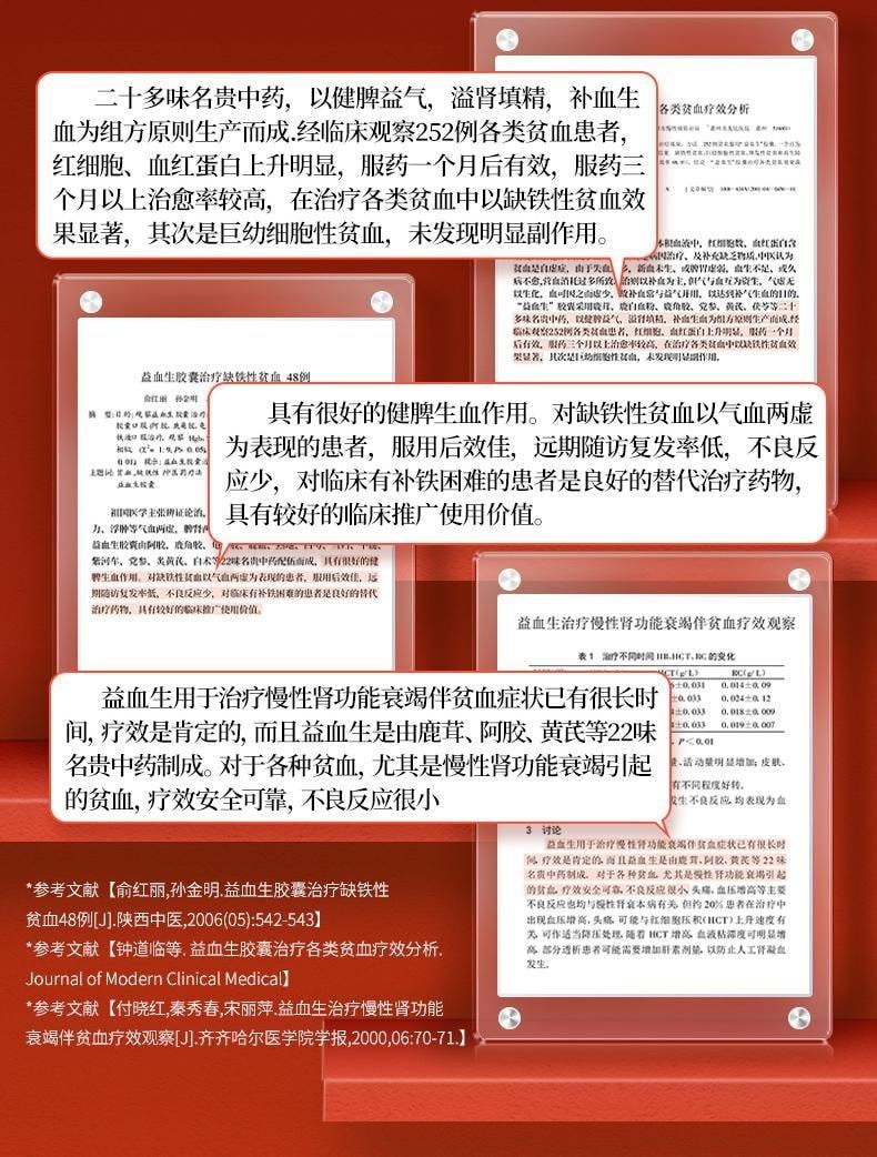 【中国直邮】 999 优力元 益血生胶囊 正品健脾益肾补肾补气血脾肾两虚生血填精 84粒/盒