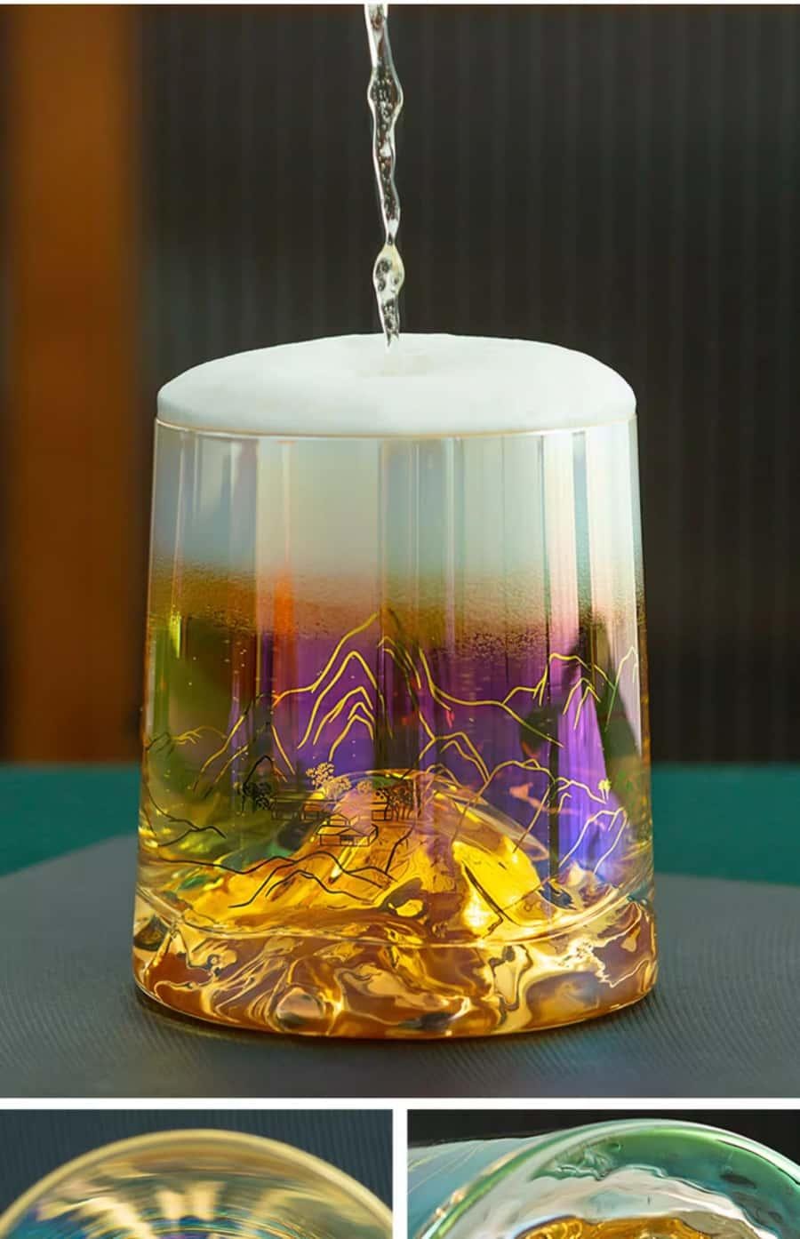 【中國直郵】 故宮博物院 故宮千里江山系列炫彩玻璃杯 杯子禮盒生日禮物 單杯款 400g