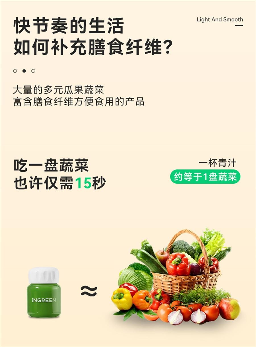 【中国直邮】 INGREEN轻元素 益生元青汁大麦若叶青汁粉 膳食纤维粉代餐3.5g*10条