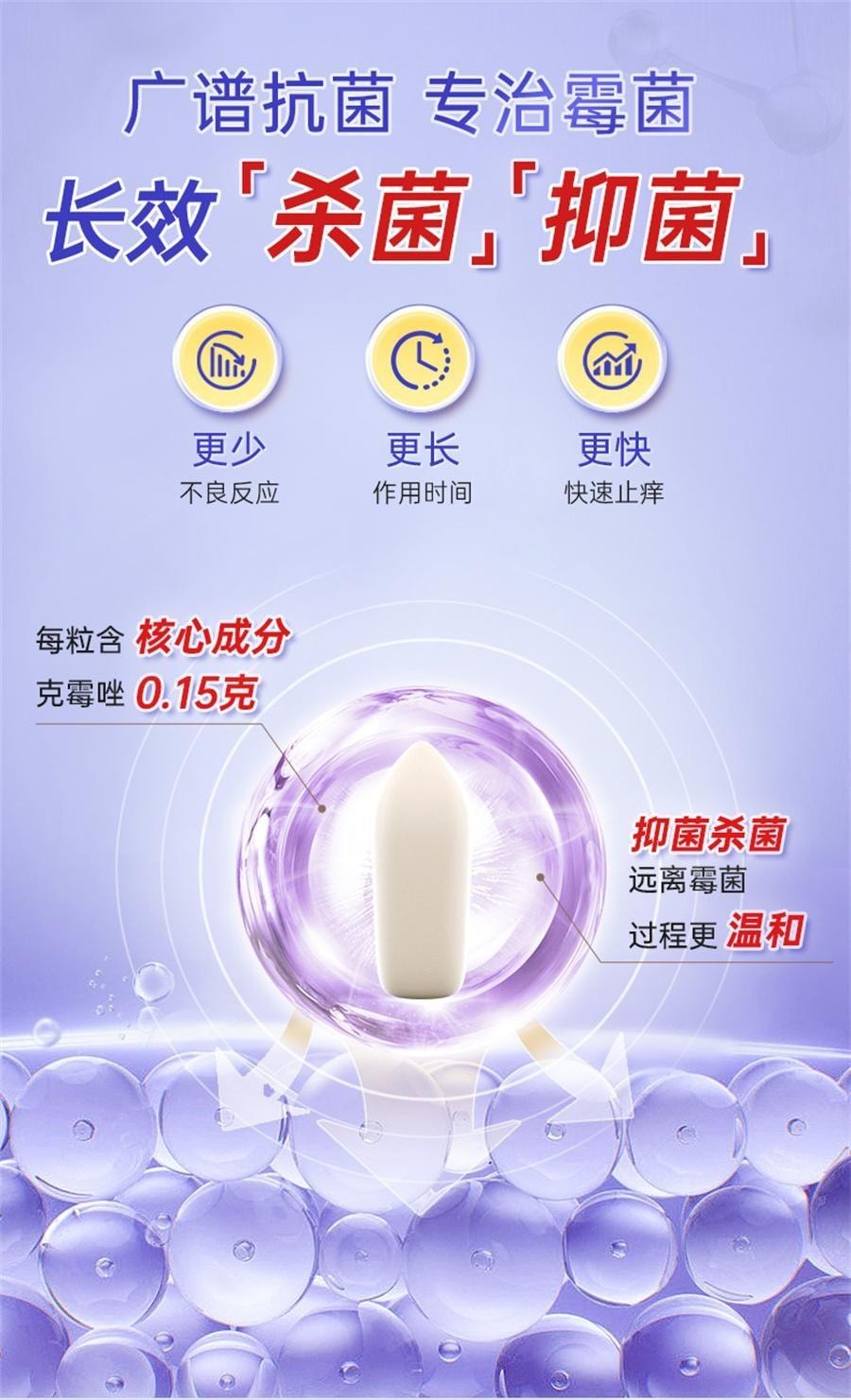 【中国直邮】 恩威 克霉唑栓 阴道片抗真菌药 霉菌性阴道炎妇科专用药0.15g*5粒 x 2盒装