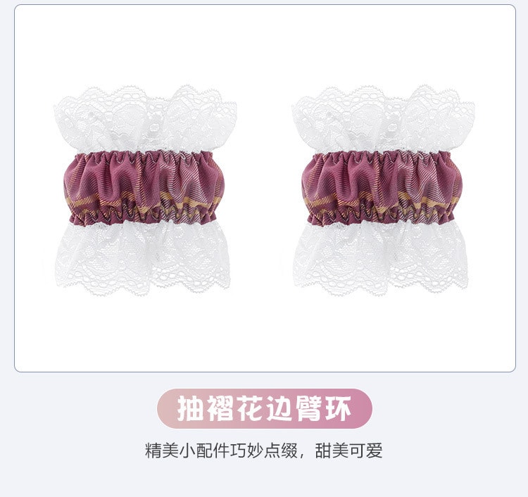 【中國直郵】霏慕 情趣內衣 學院風格紋分體套裝 白+粉格均碼(不含髮箍網襪)