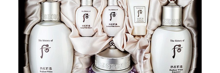 韓國THE HISTORY OF WHOO後 拱辰享:雪玉凝系列禮盒 水乳霜6件套 提亮美白淡斑祛痘印