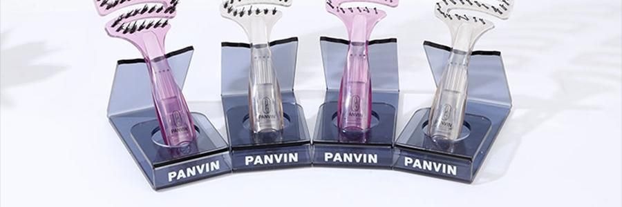 PANVIN盤易 水晶蓬鬆梳 家用蓬鬆按摩梳 鏤空可彎曲排骨梳 #灰色 不含猪鬃款 撫平毛躁 清潔頭皮