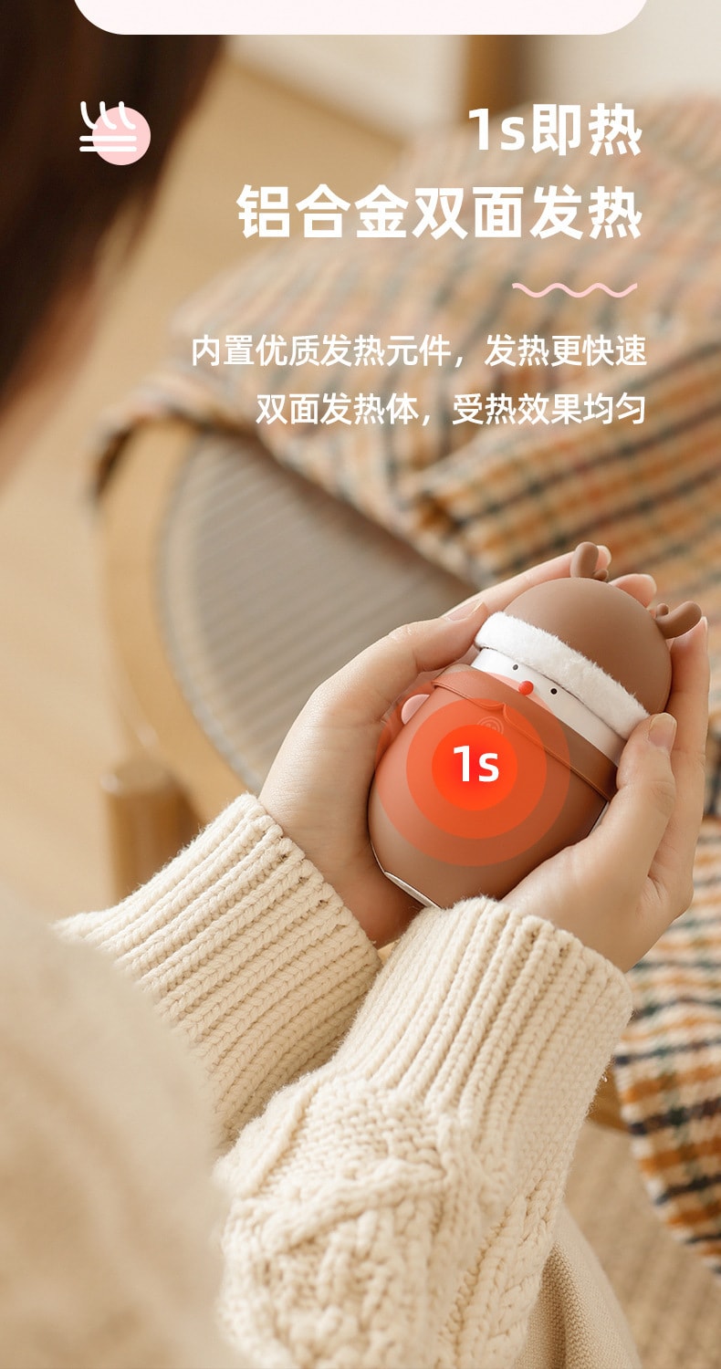 【中國直郵】奶油貓 新款鹿兔有你暖手寶行動電源二合一 6000mAh兔寶兒款