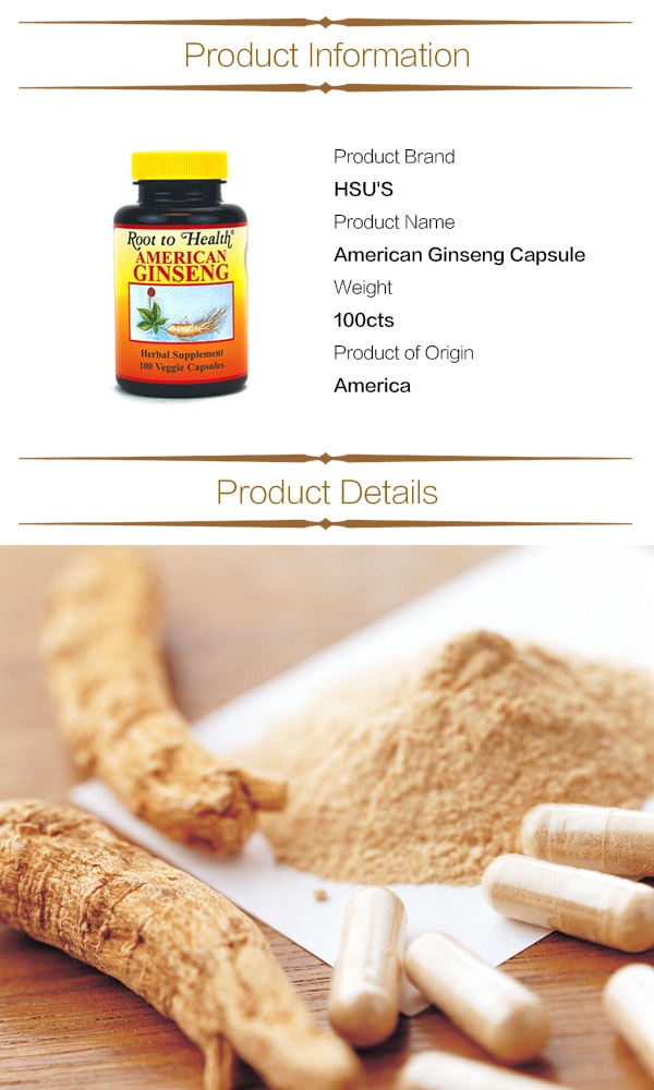 American Ginseng Capsule 100cts
