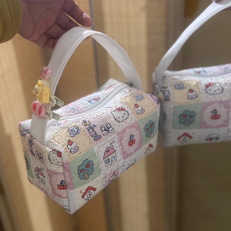 【中国直邮】 亲太太 卡通猫咪收纳包化妆洗漱包外出旅行手提包 1件装 (无配饰)