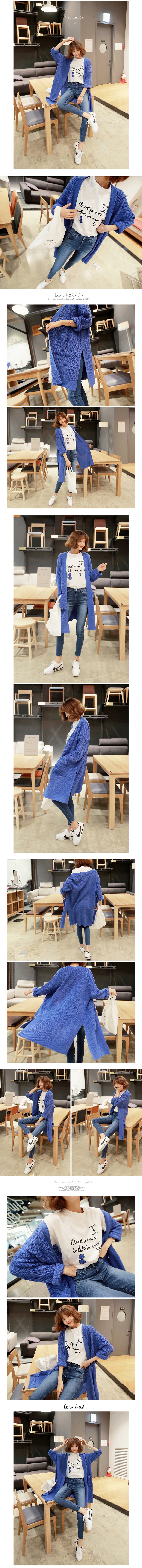 [2018 S/S New] Loose Open Cardigan #Blue One Size(Free)