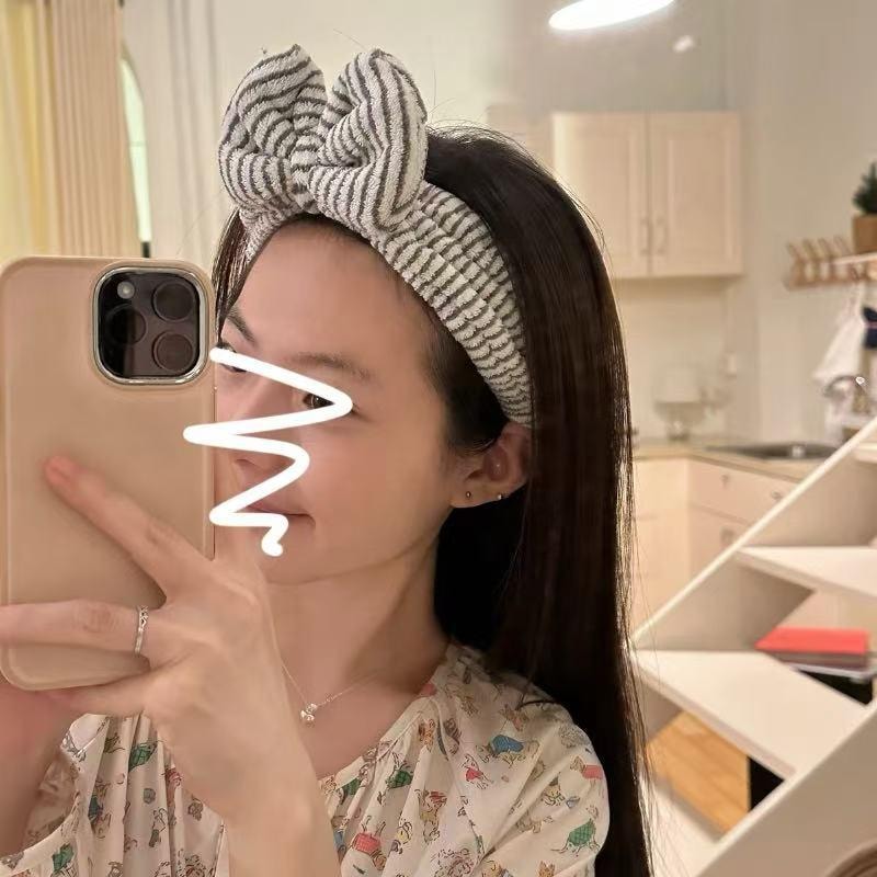 甄选好物 白条色发带ins洗脸敷面膜专用头箍洗漱头套 1个