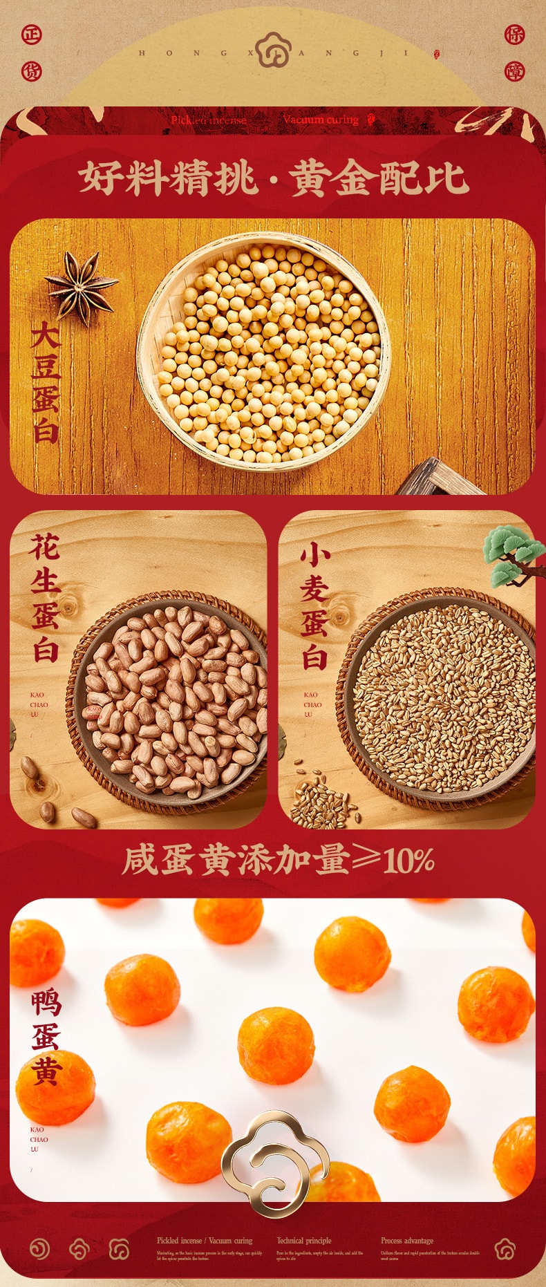 中國 宏香記 鹹蛋黃豆脯 128克 五香味