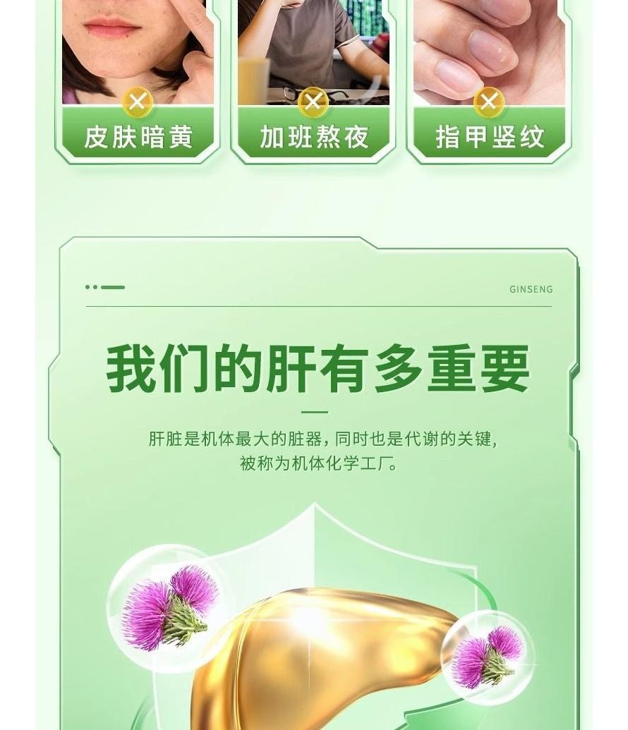 【中國直郵】 北京同仁堂 內廷上用®水飛薊籽油葛根人參片壓片糖果36g 護肝養肝去肝毒